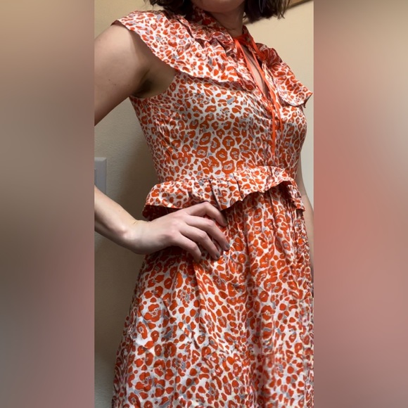 Maje chiffon leopard print orange dress - Picture 5 of 9